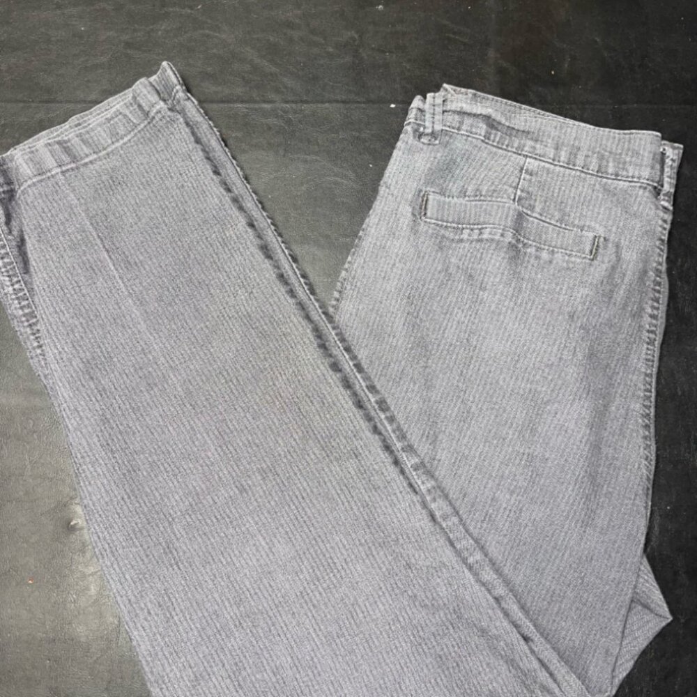 Riders by Lee Women 14P Gray Herringbone Stripe Straight Leg Jean (GS1)‎